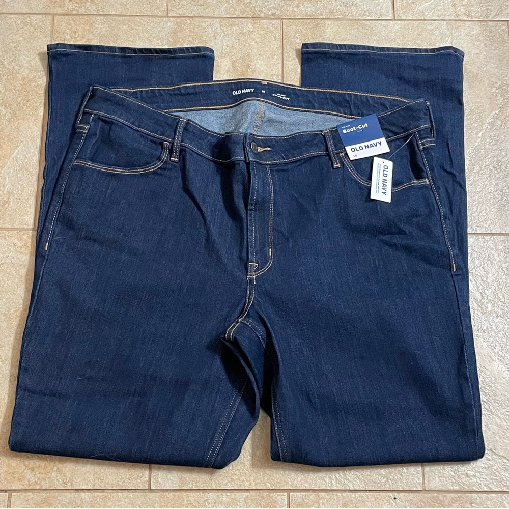 Womens Old Navy Mid-Rise Bootcut Dark Wash Blue Jeans Plus Sz 18 Regular (38x32)